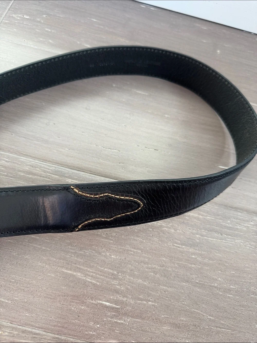 Black genuine leather western rodeo festival classic belt 1.5 inch size 38